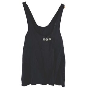 VTG! Reminiscence Stewart Richer Black 100% Linen Pinafore Blouse One Size OSFA